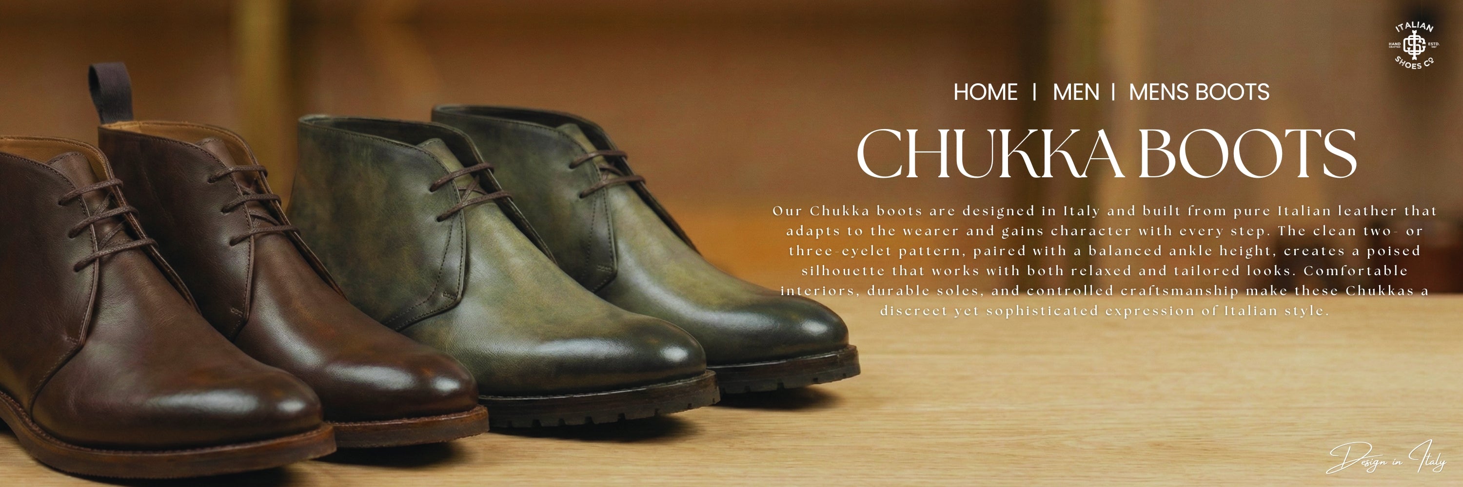 Premium Leather Chukka Boots for Men - Italian Shoes Company