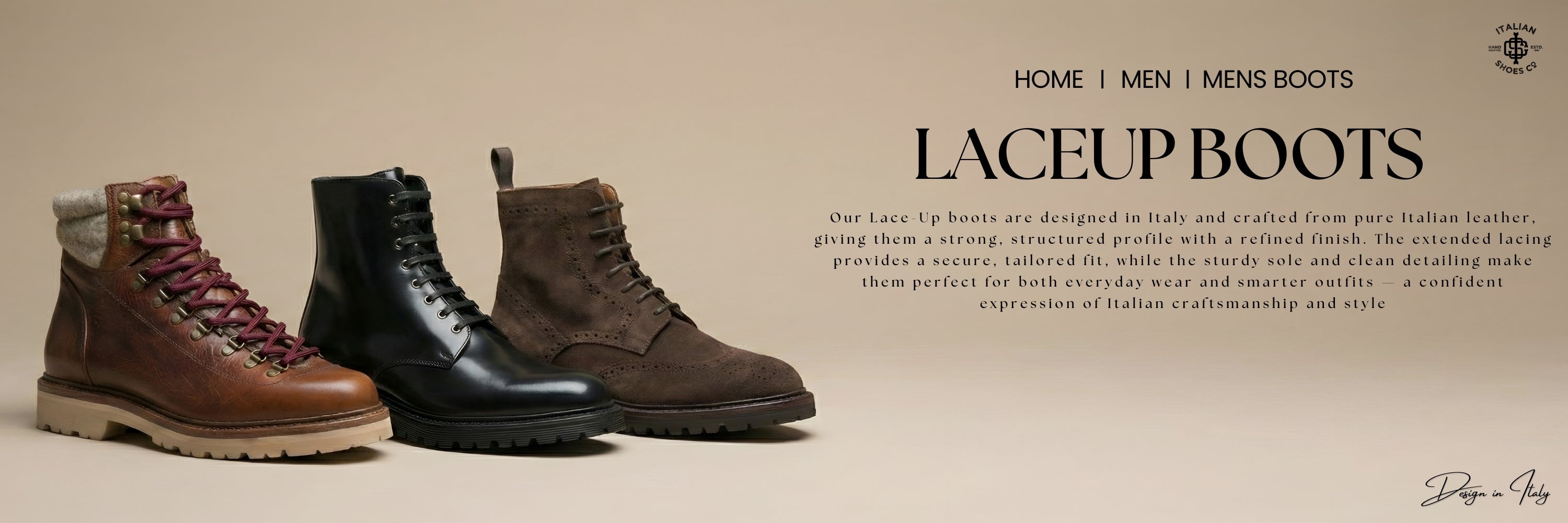 Lace Up Boots Men - Italian Shoes Company