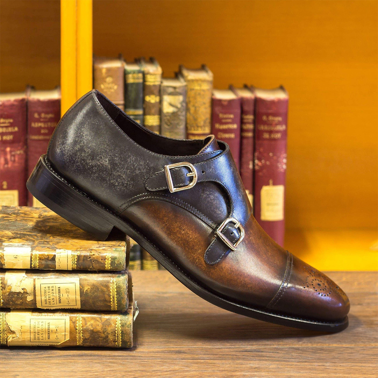 Eclat Essence Double Monk Shoe Brown