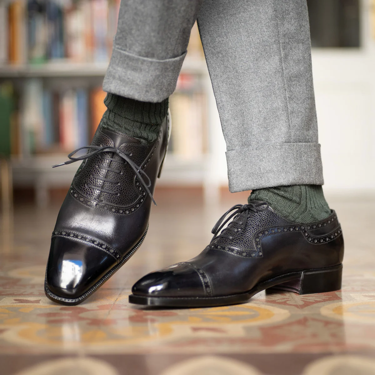 Jasper Jones Black Leather Oxford Shoes