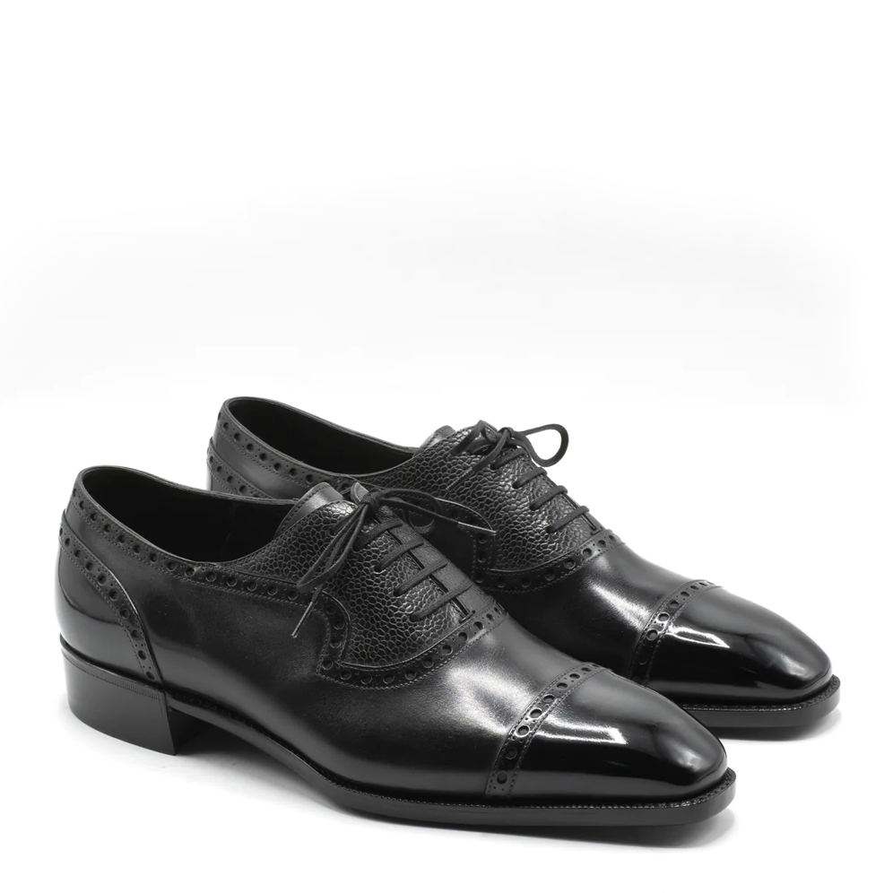 Jasper Jones Black Leather Oxford Shoes