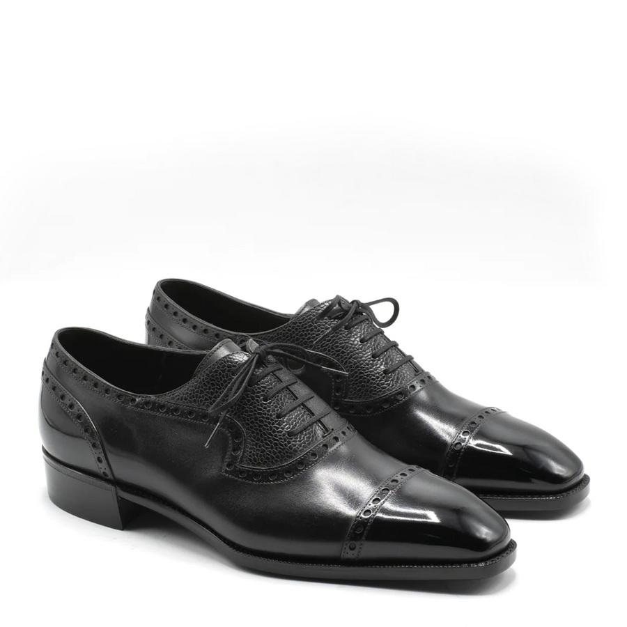 Jasper Jones Black Leather Oxford Shoes