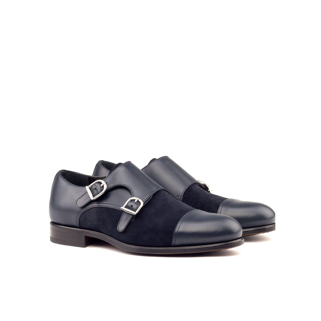 Twin Triumph Double Monk Shoe Navy
