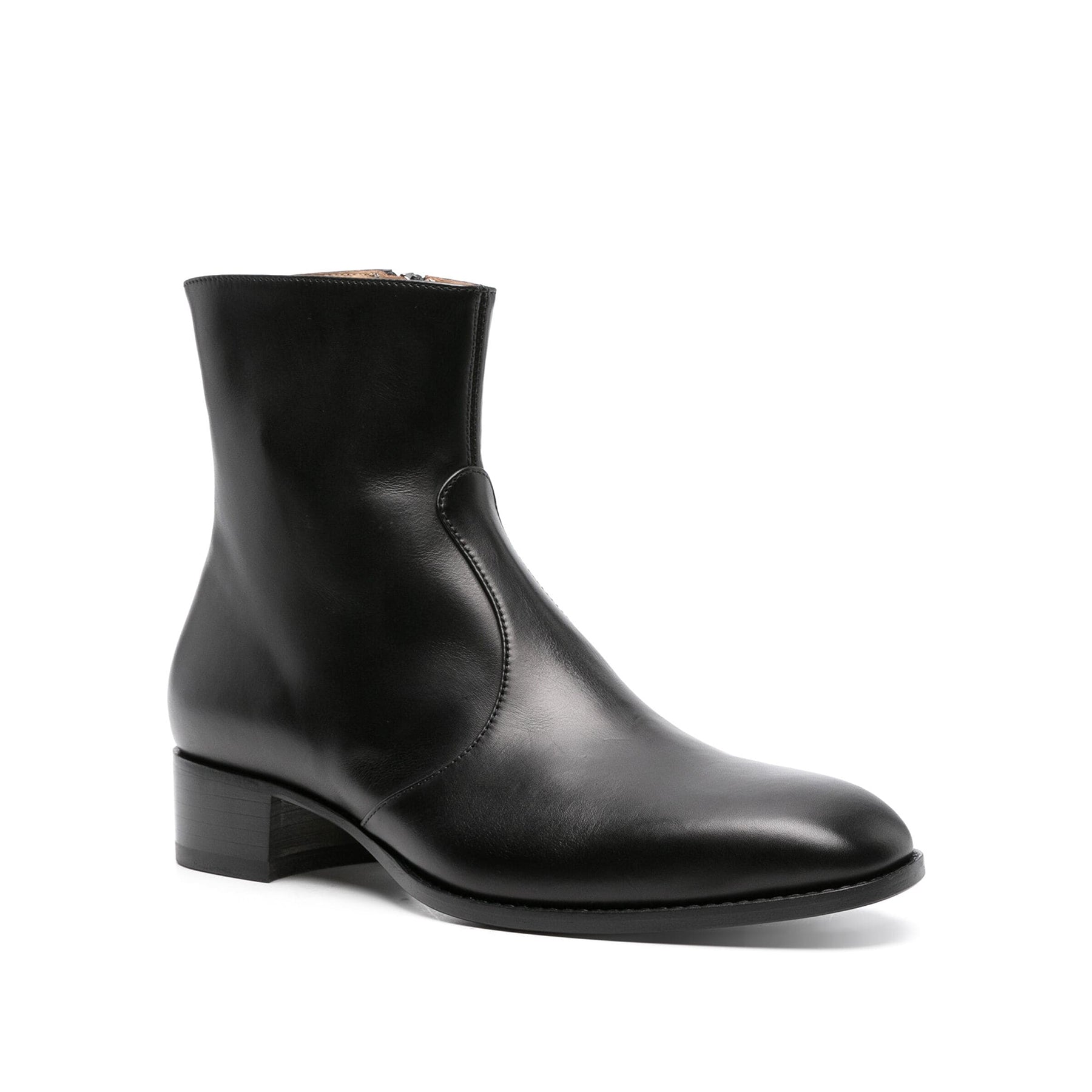 Baker Black Leather Cuban Boots