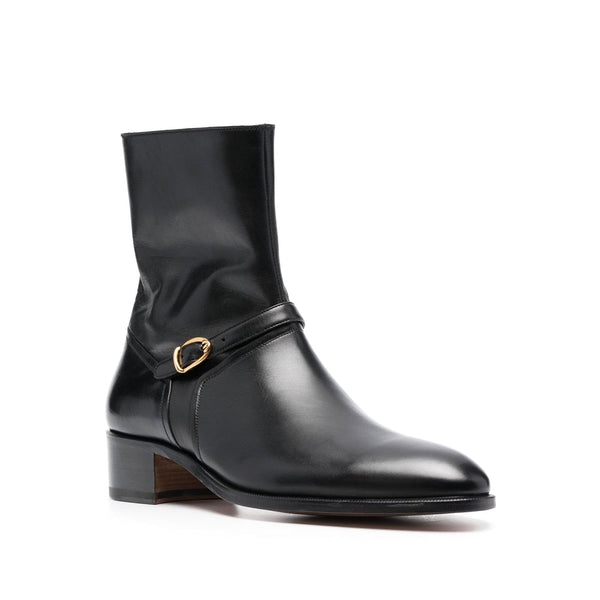 Buckle-Embellished Ankle Boots