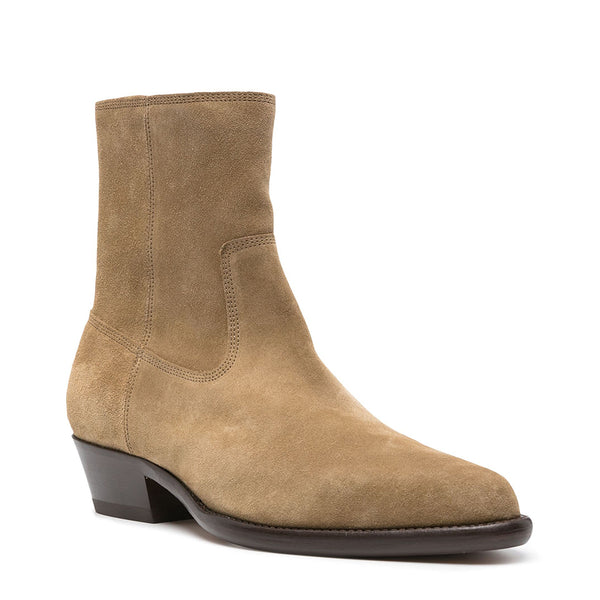 Pointed-Toe Suede Ankle Boots