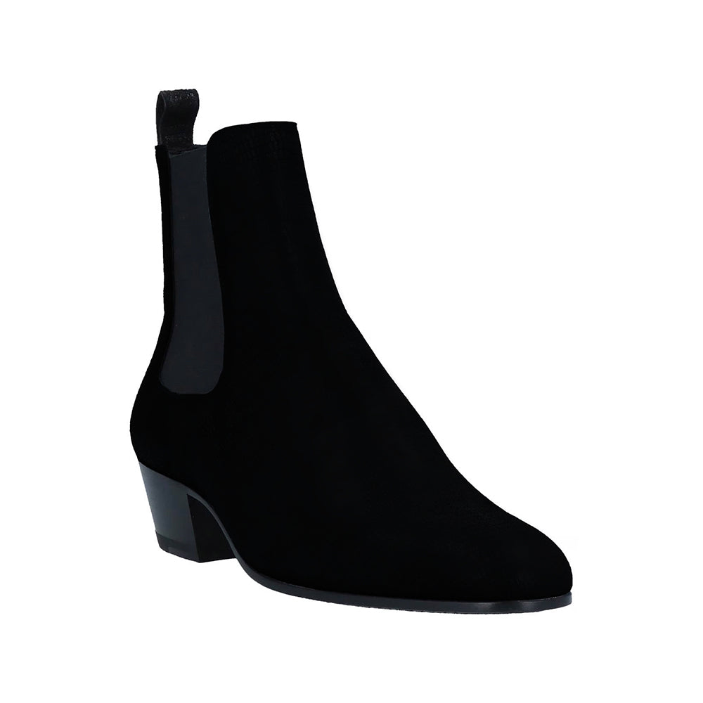 Black Velvet Cuban Boots