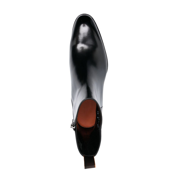 Leather Boots With Almond-Toe