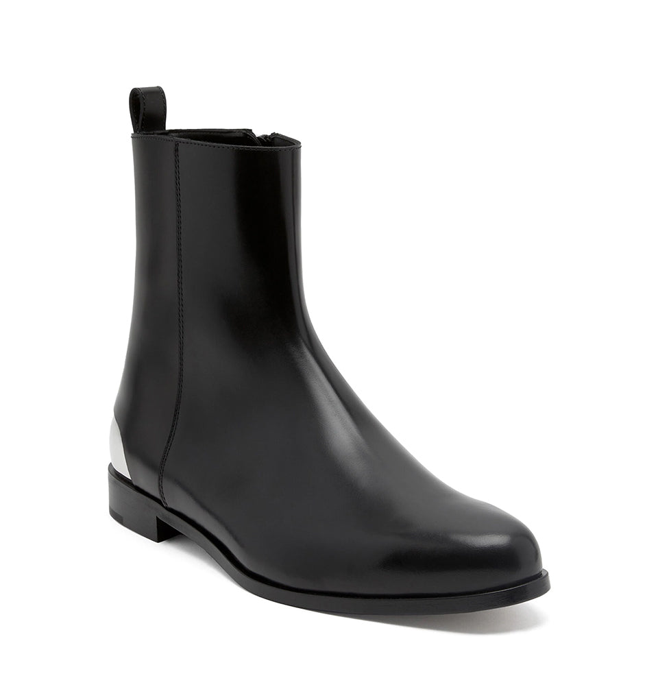 Metal Heel leather boots