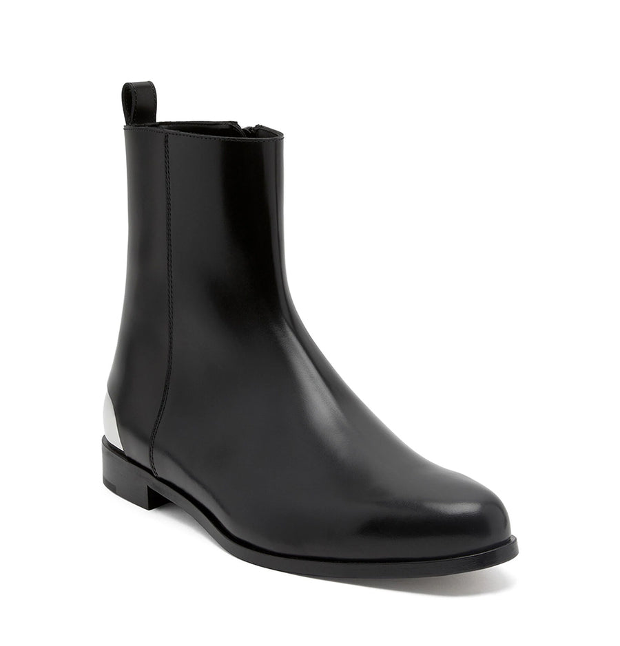 Metal Heel leather boots