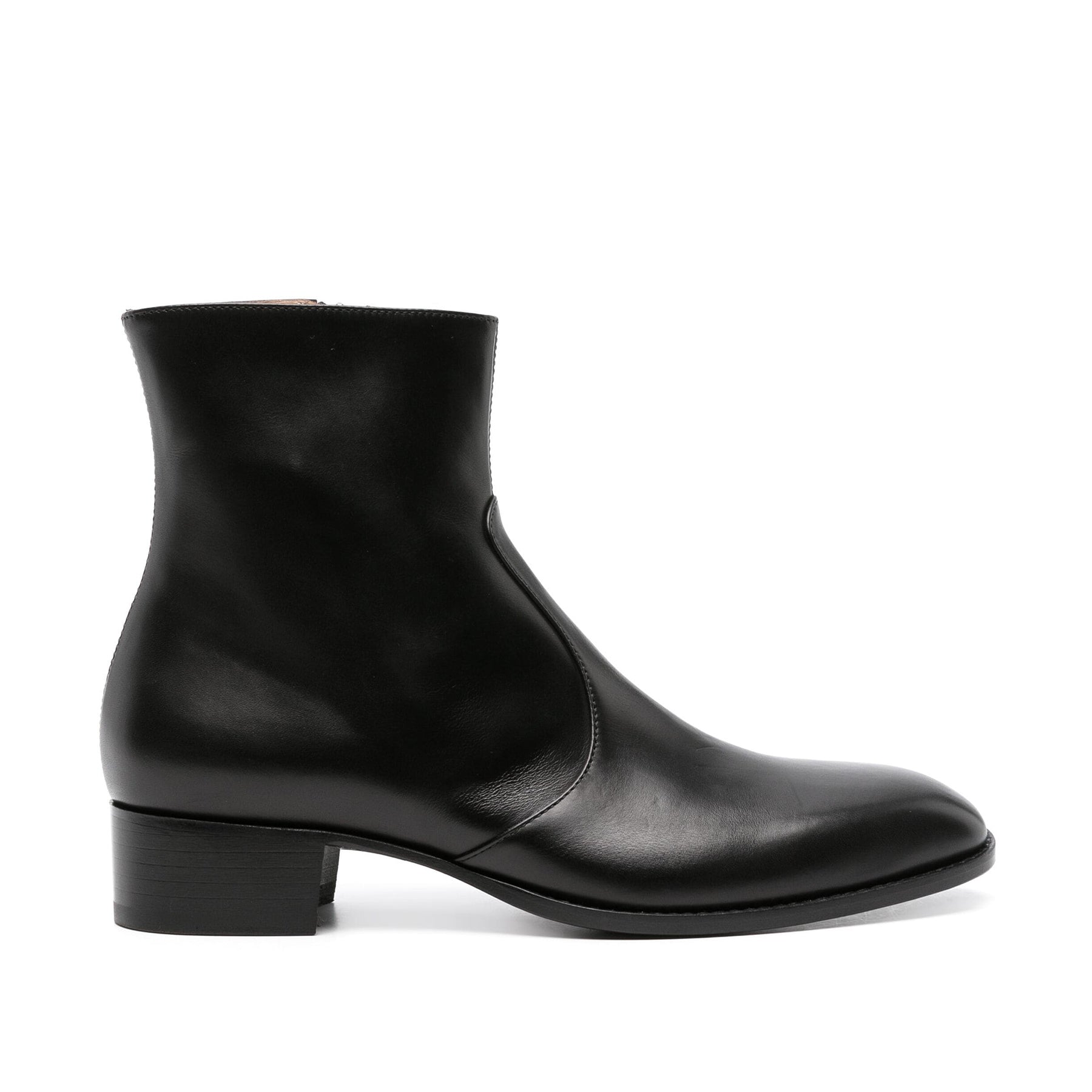 Baker Black Leather Cuban Boots