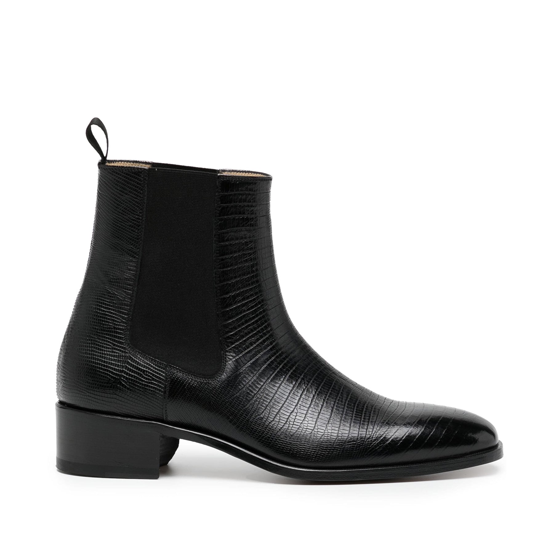 Textured Leather Ankle Boots