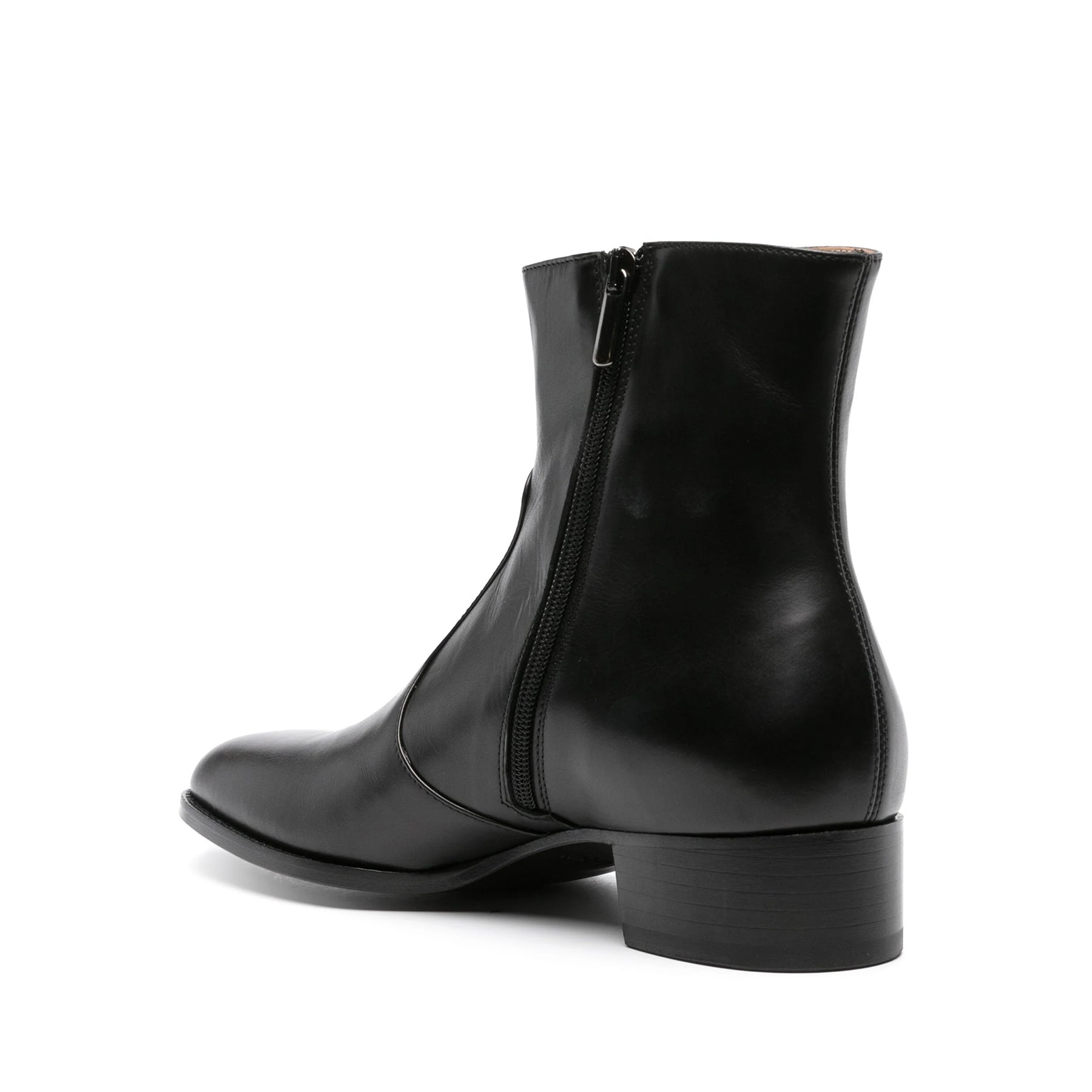 Baker Black Leather Cuban Boots