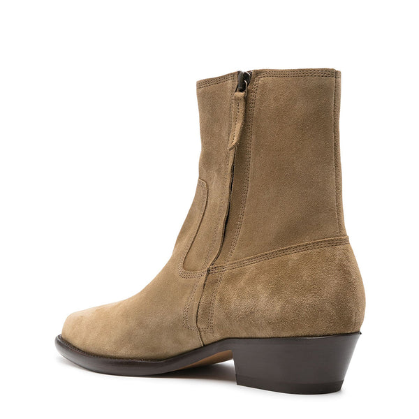 Pointed-Toe Suede Ankle Boots