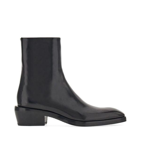Squared toe leather Ankle Boots