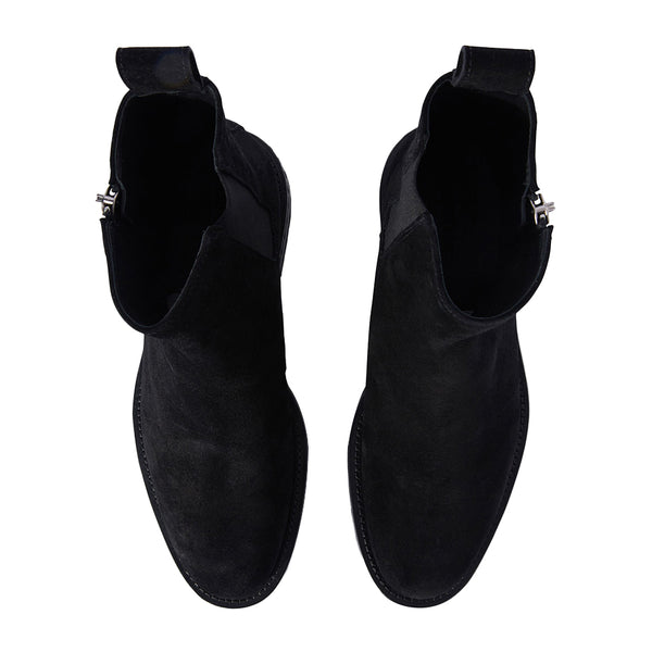 Round-Toe Suede Ankle Boots