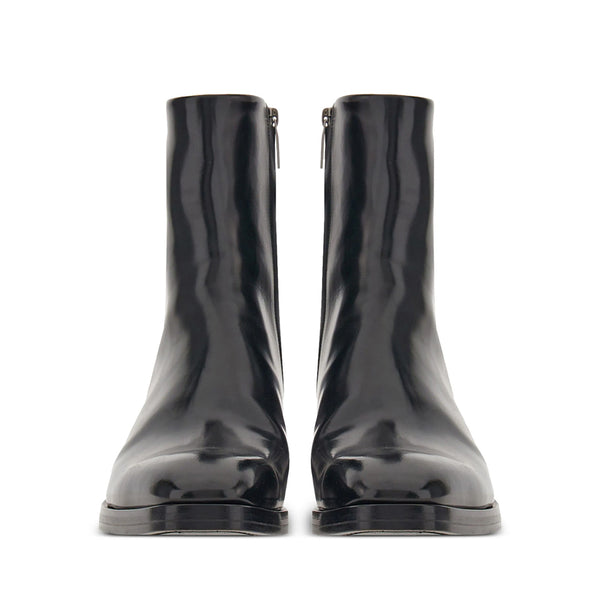 Squared toe leather Ankle Boots