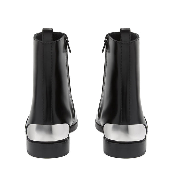 Metal Heel leather boots