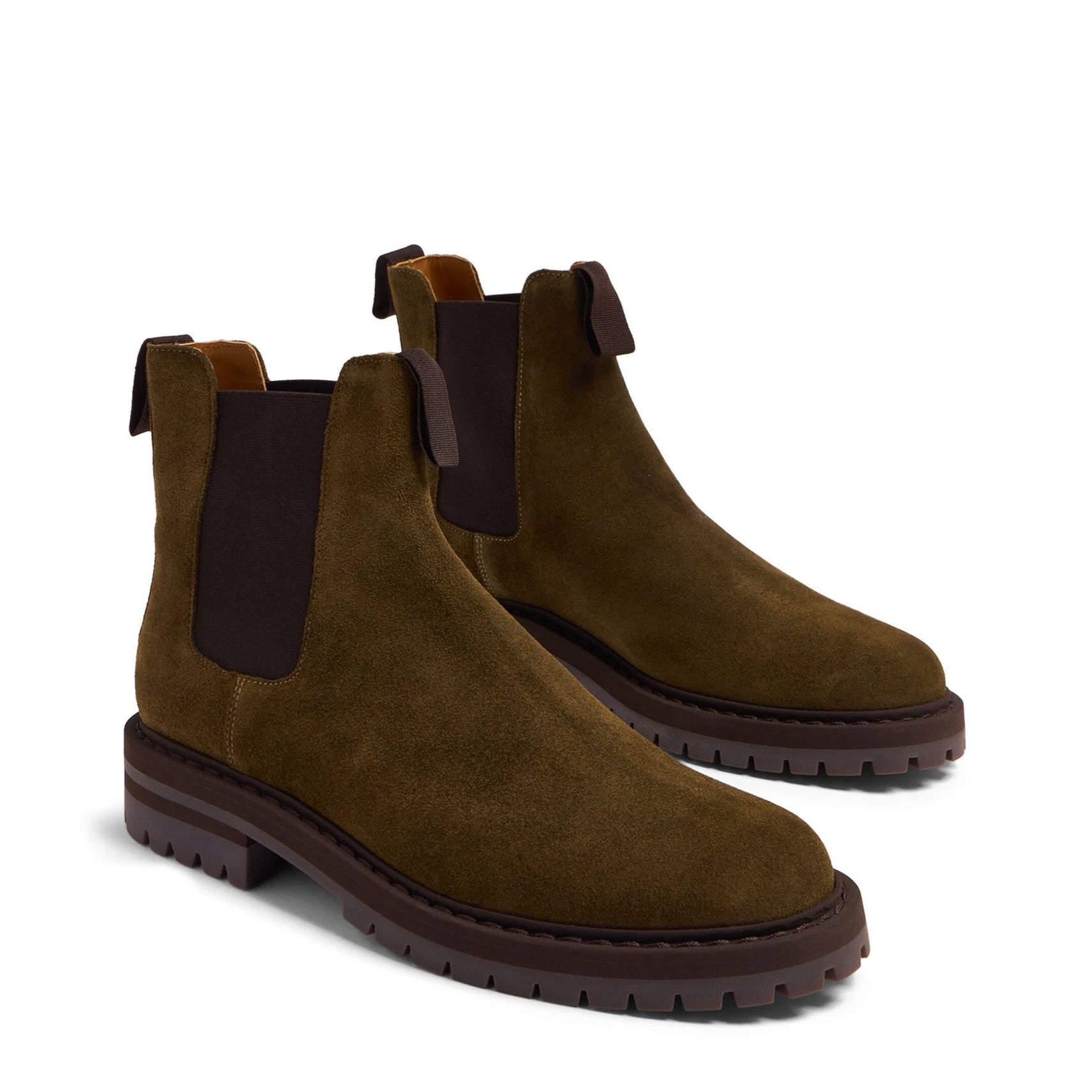 Round Toe Suede Chelsea Boots
