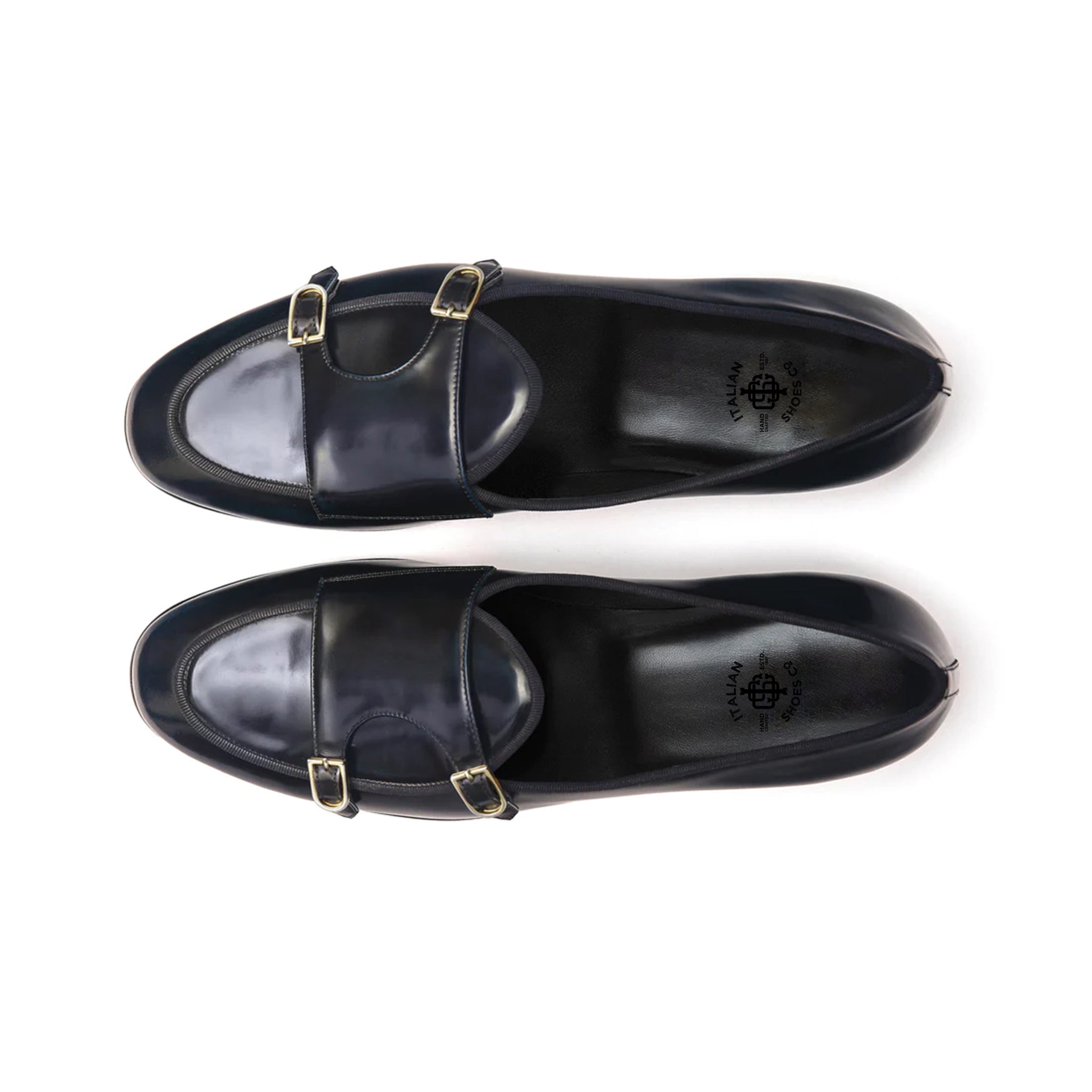 Artimen Navy Double Monk Strap Shoes