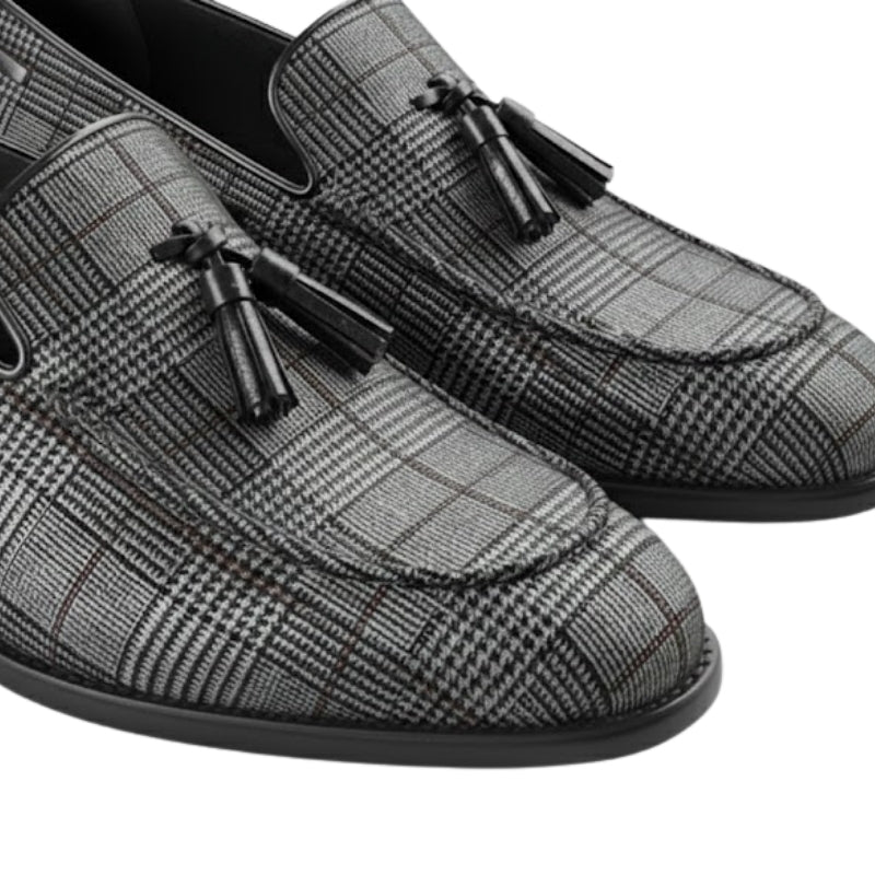 Glen Classic Check Tassel Loafers