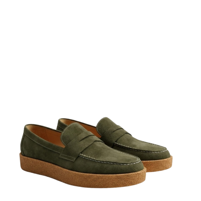 Rustic Crepe Sole Penny Loafers – Italian Shoes Company