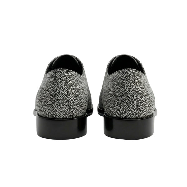 Italian Pebble Exotic Fish Skin Leather Luxe Derby