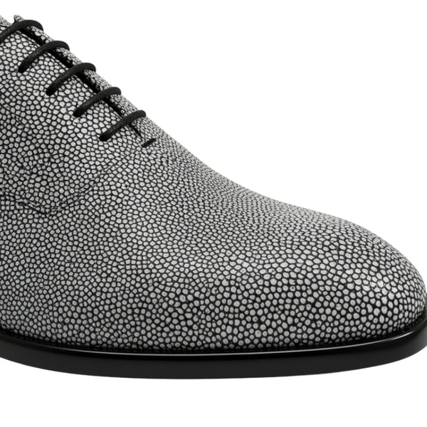 Italian Pebble Exotic Fish Skin Leather Luxe Derby
