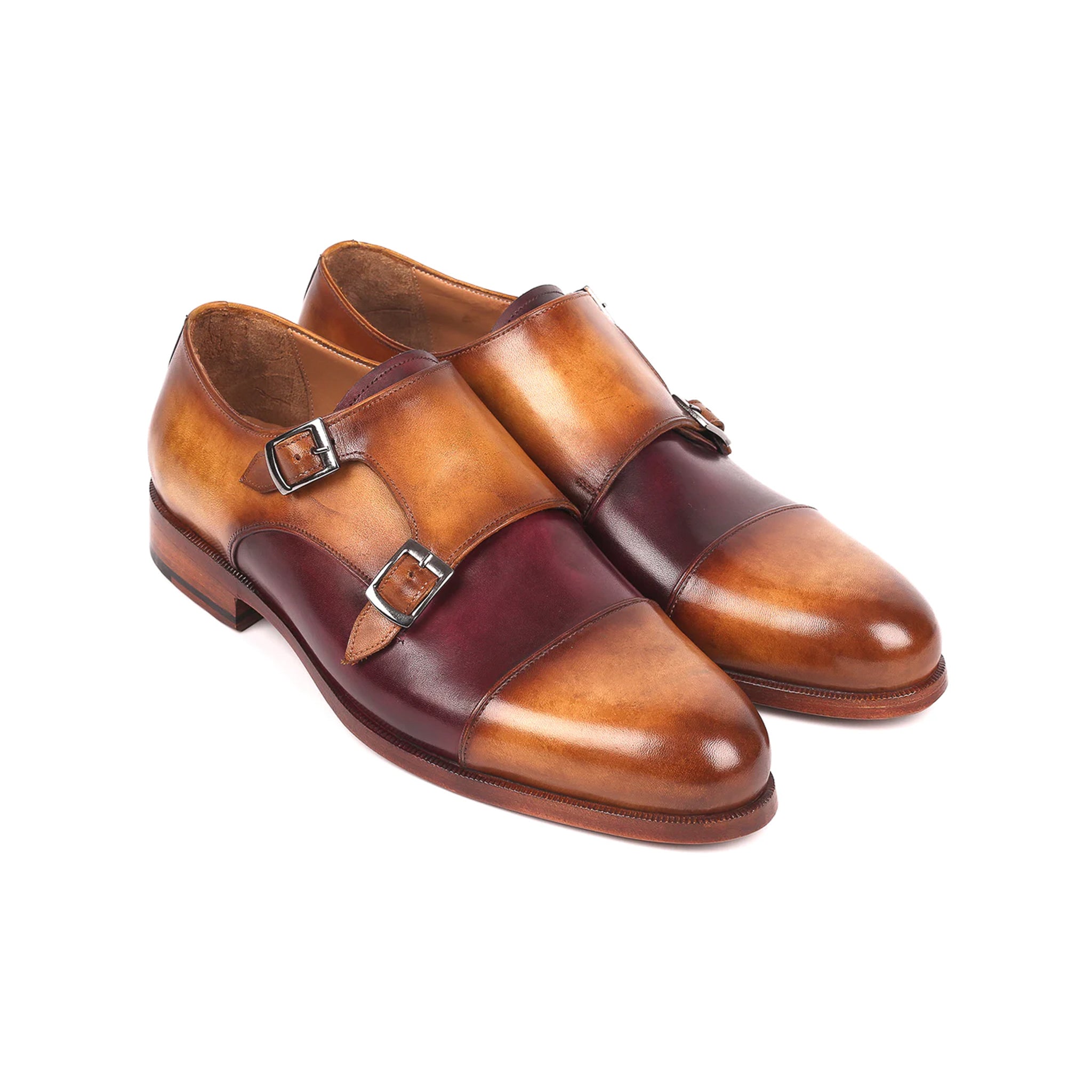 Auburn Double Monk Strap Tan Shoes