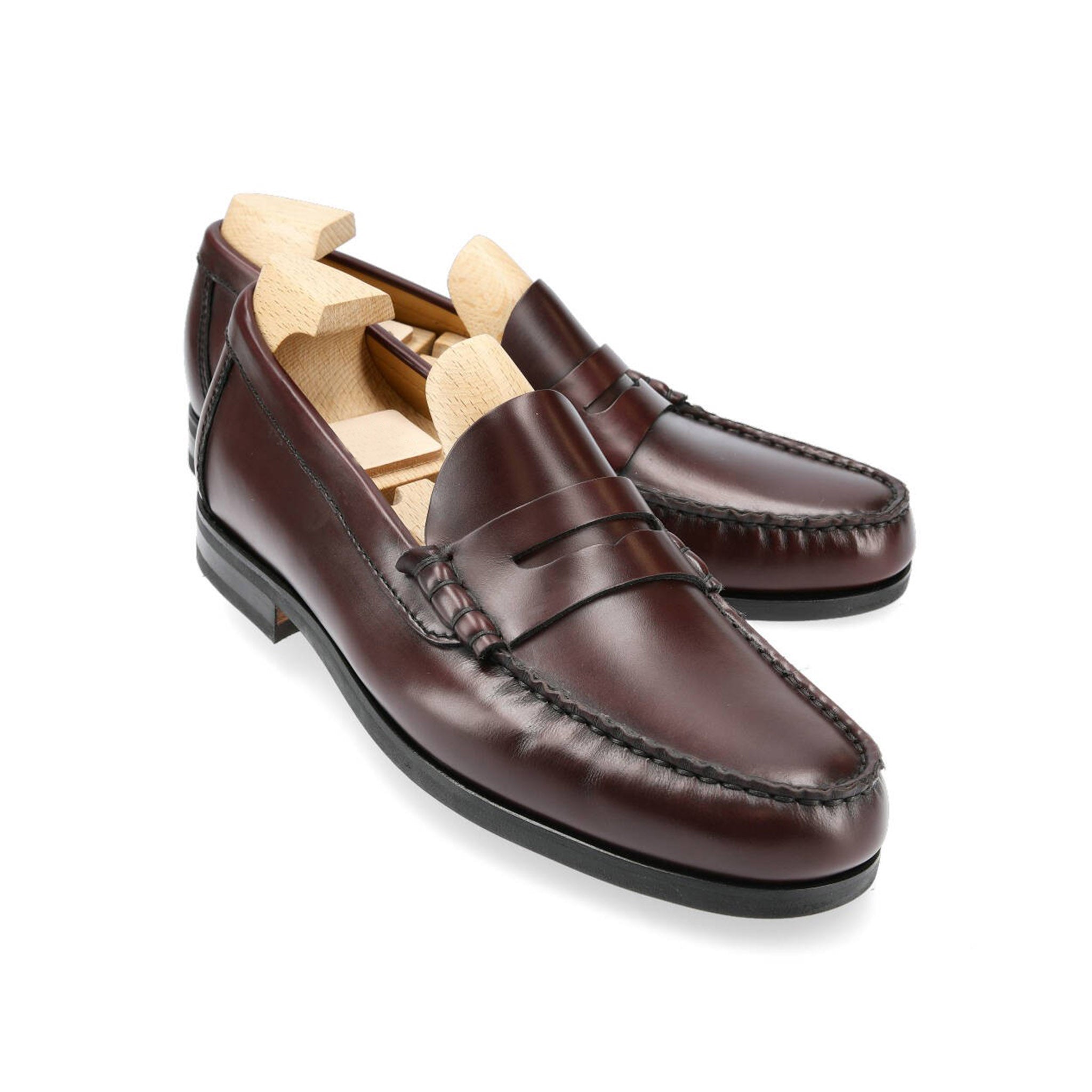 Burgundy Penny Leathers Loafers