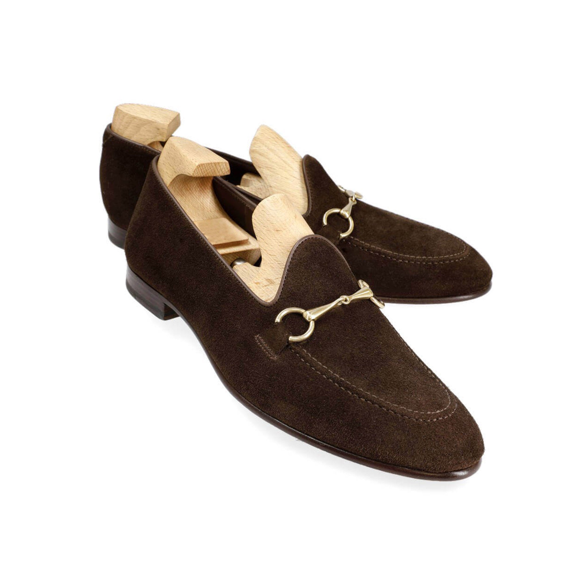Chestnut Suede Horsebit Loafers