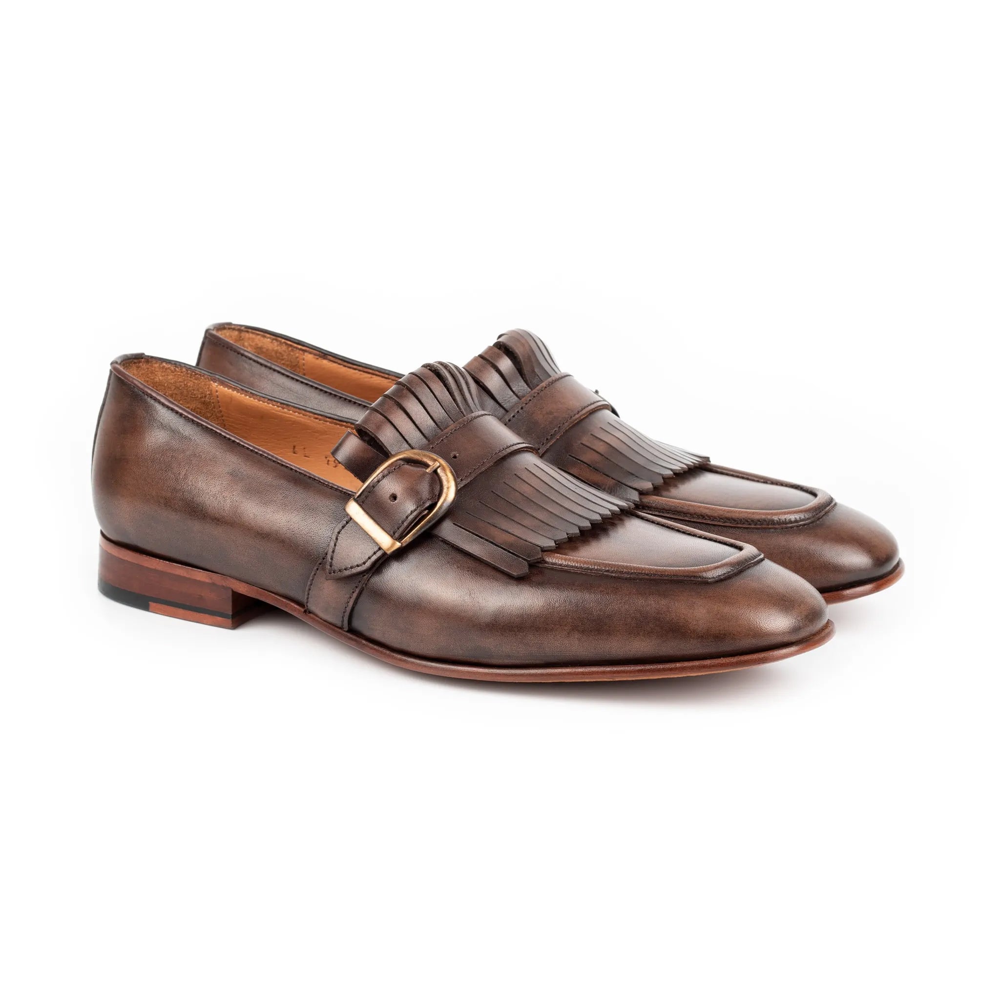 Dark Handcrafted Single Monkstrap Men's Shoes