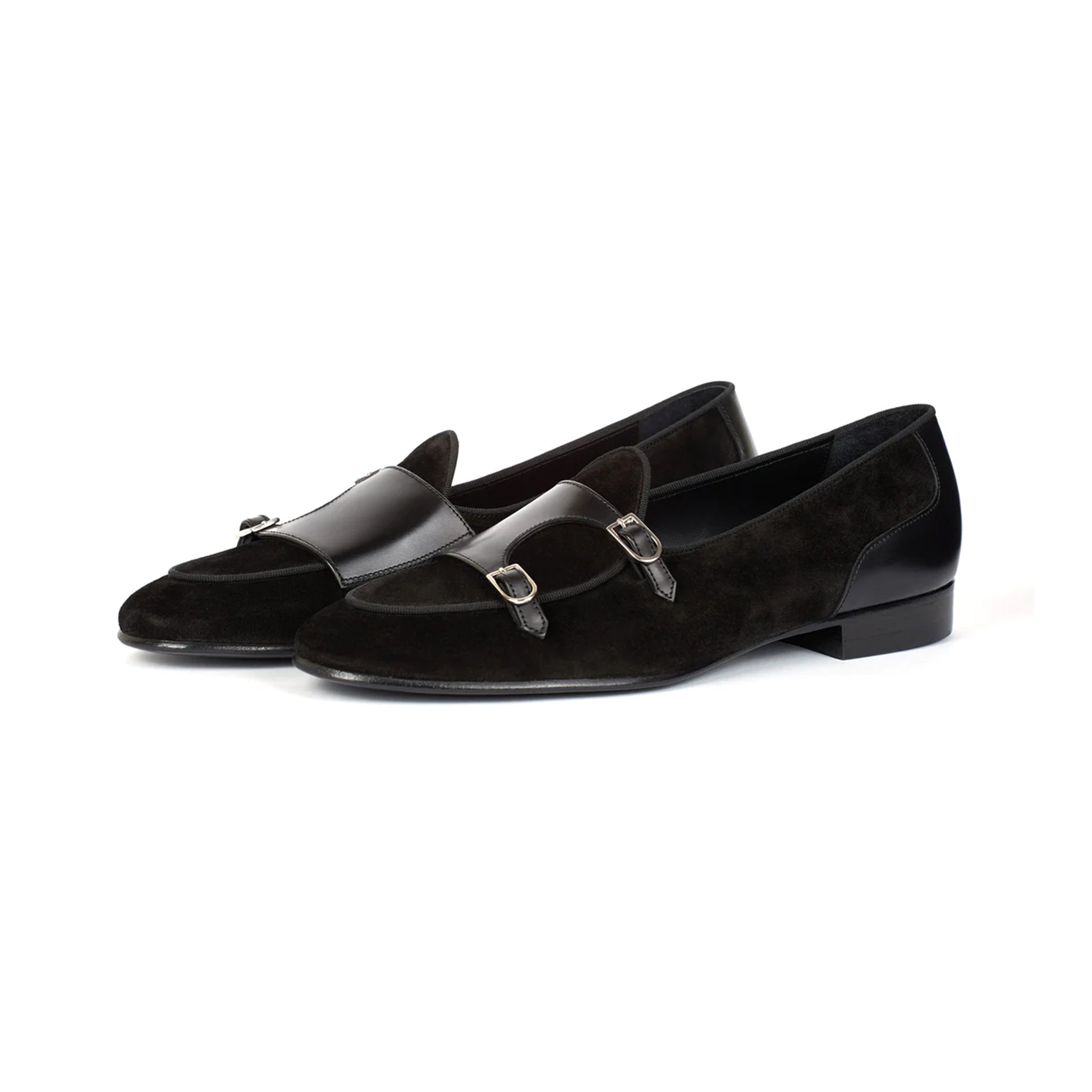 Velvet Double Monk Strap Shoes