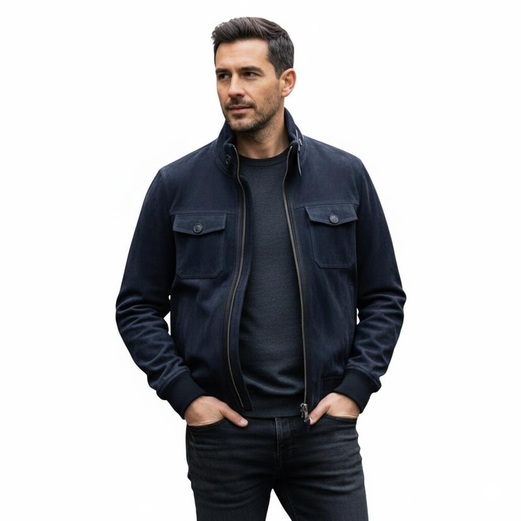 Italian Suede Bomber Jacket