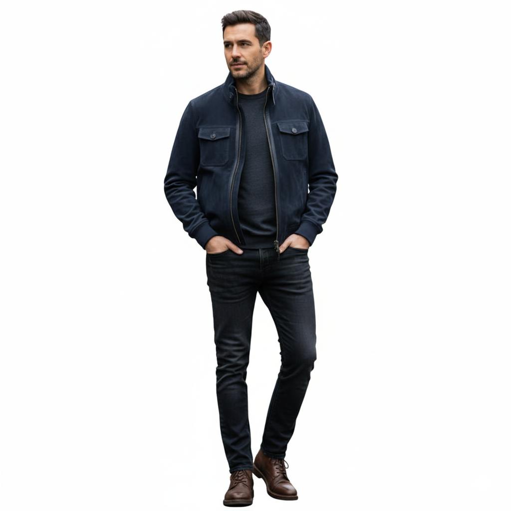 Italian Suede Bomber Jacket