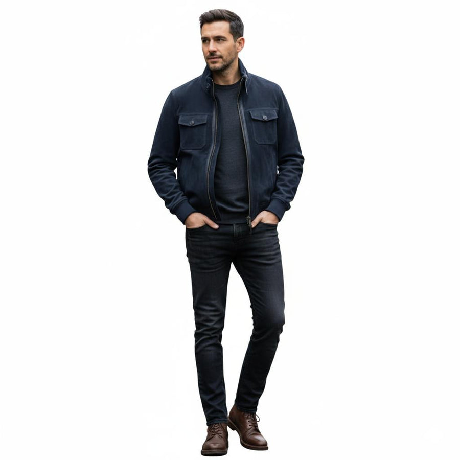 Italian Suede Bomber Jacket