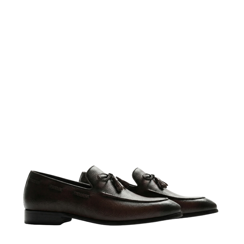 Imperial Mocha Tassel Leather Loafers