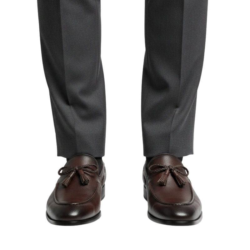 Imperial Mocha Tassel Leather Loafers