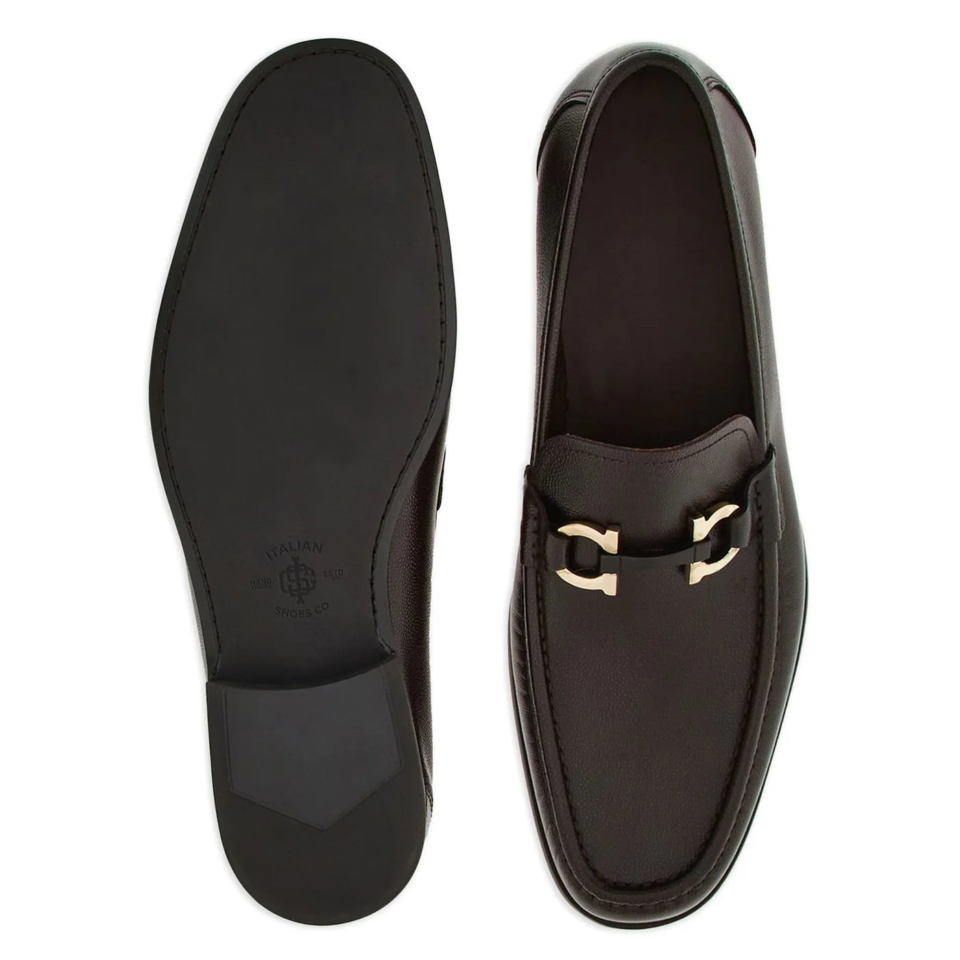 Classic Leather Horsebit-Buckled Dark Brown Loafer for Men
