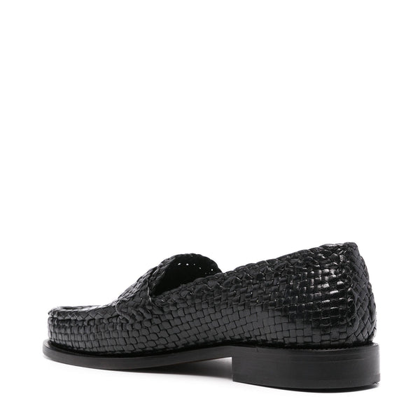 Interwoven Design Leather Loafers