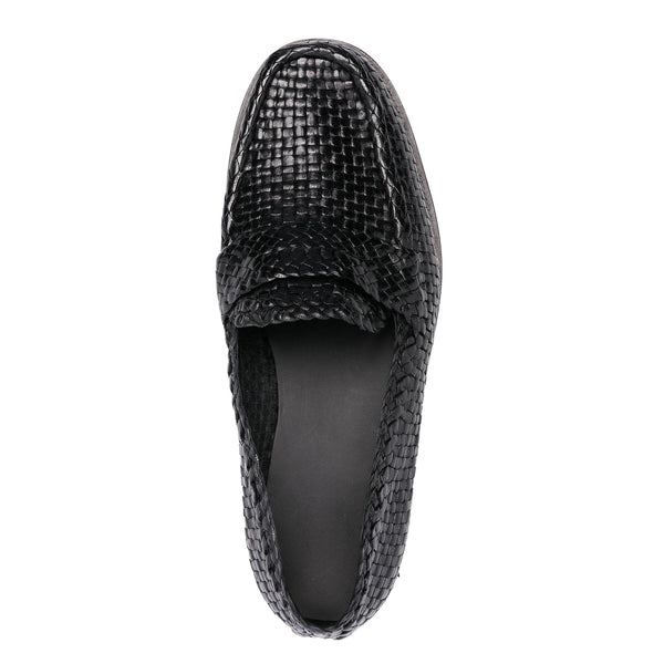 Interwoven Design Leather Loafers