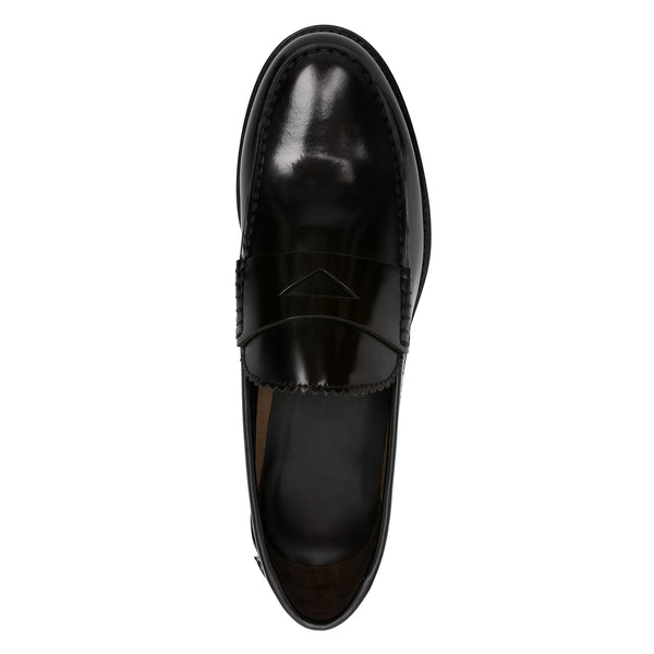 High Shine Leather Penny Loafers