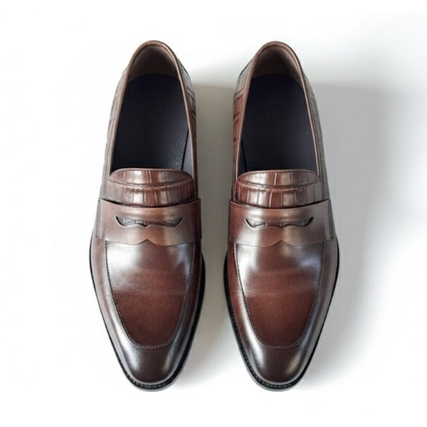 Croc Panel Classic Penny Loafers
