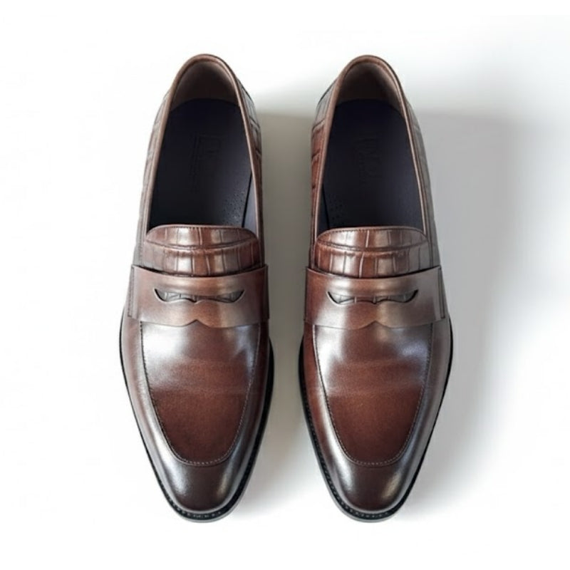 Croc Panel Classic Penny Loafers
