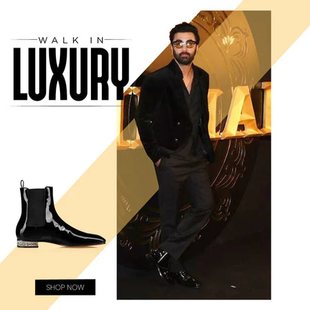 Polished Leather Italian Chelsea Boots for Men