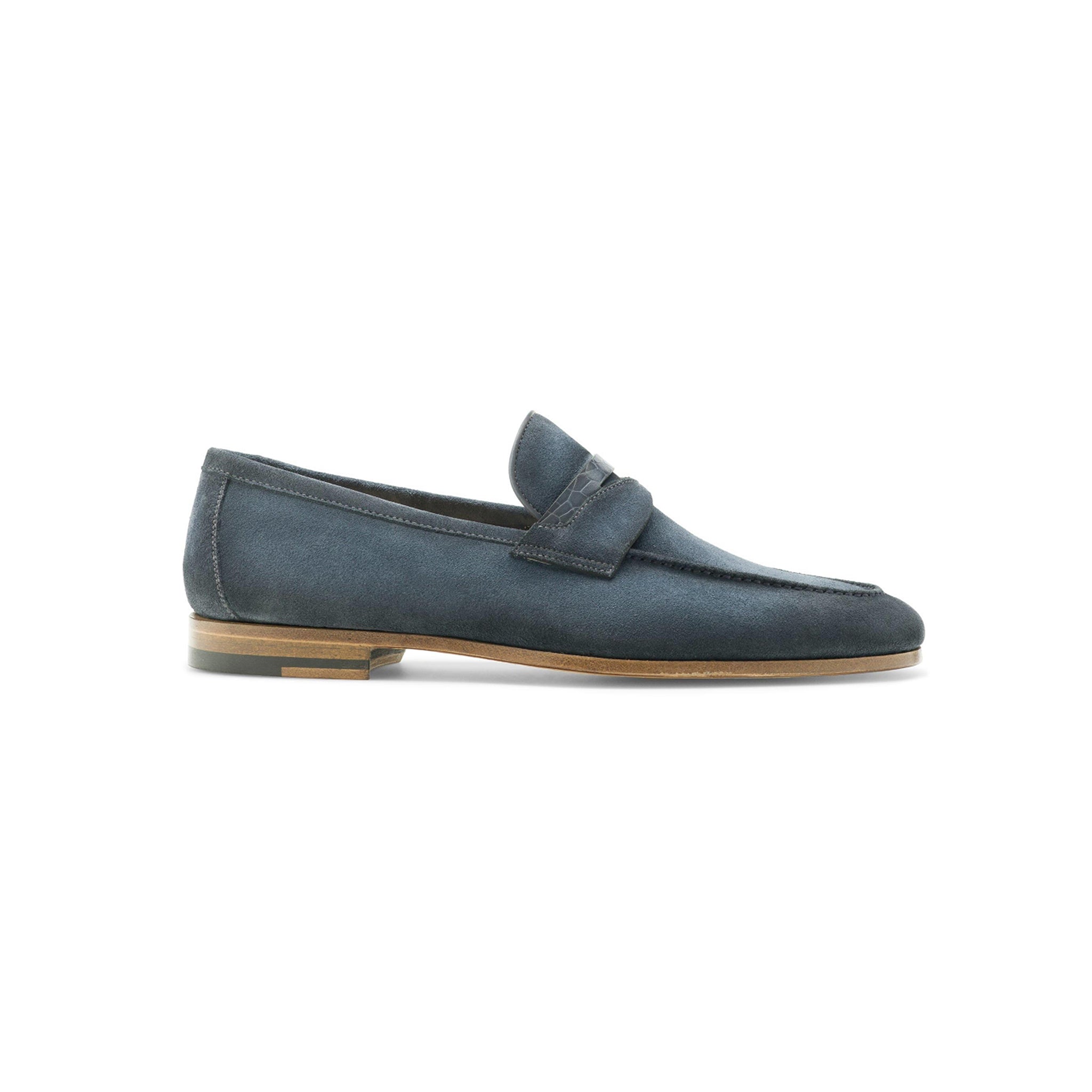 Navy suede Utilizes Classic Penny Loafer