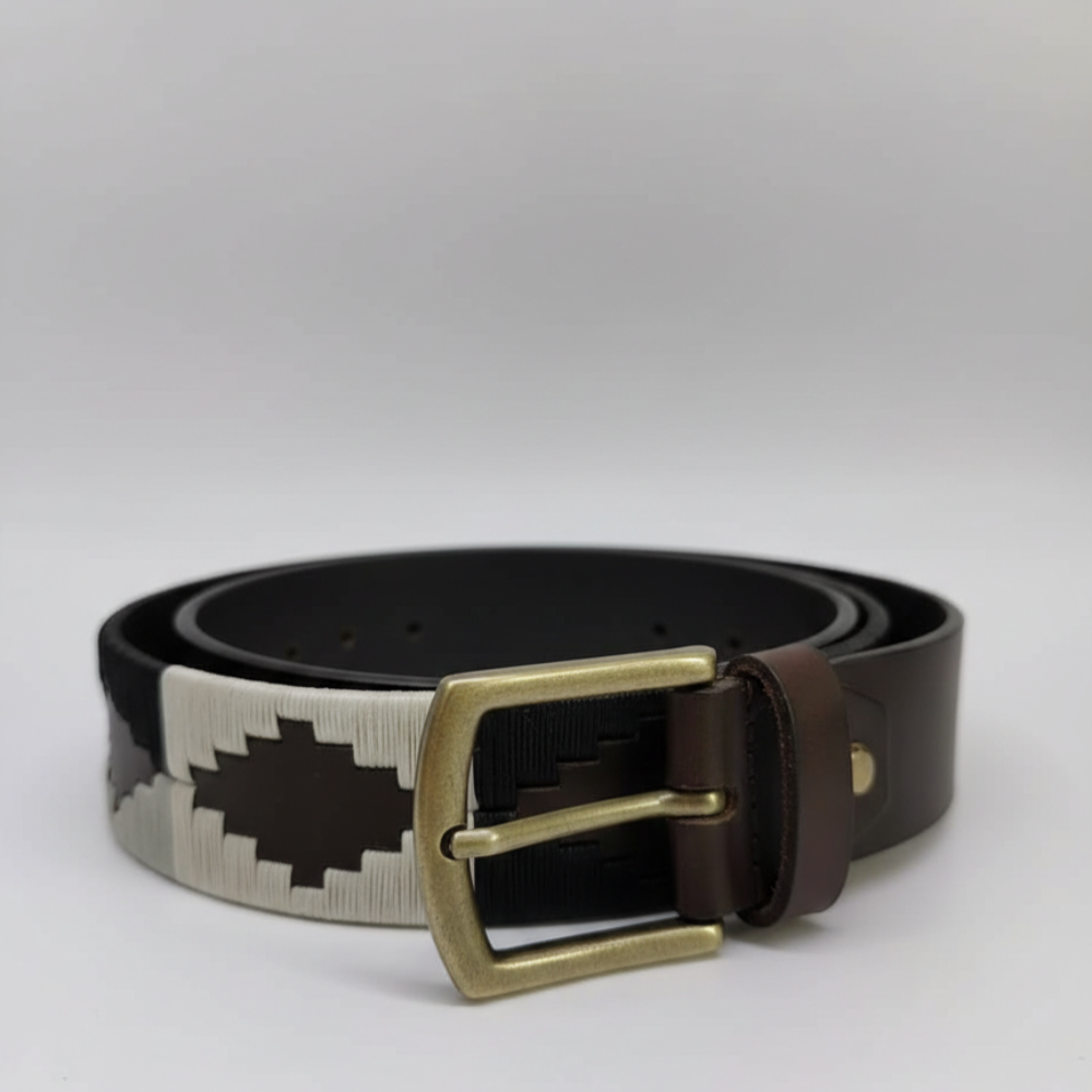 Woven Crest Heritage Grain Leather Belt