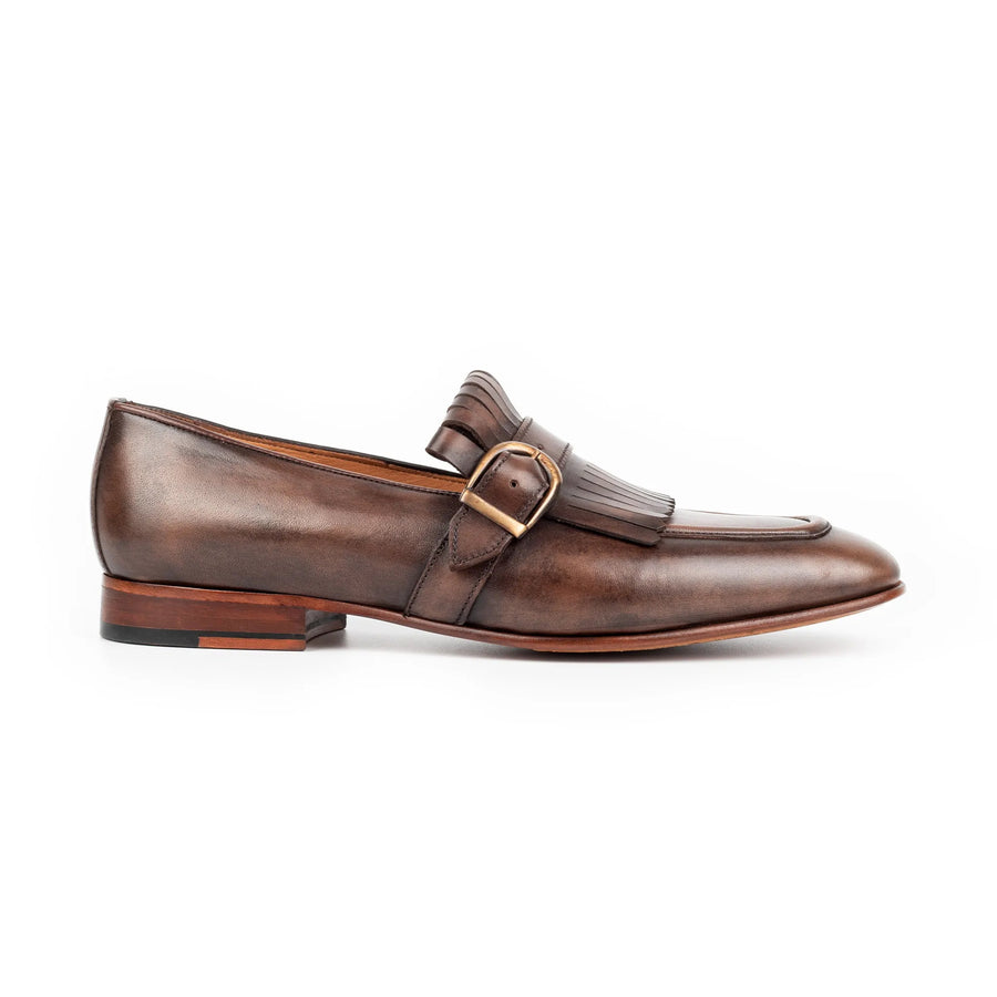 Dark Handcrafted Single Monkstrap Men s Shoes