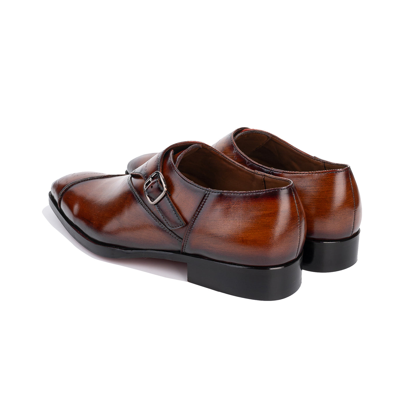 Dark Single Monkstraps Genuine Leather Men s Shoes