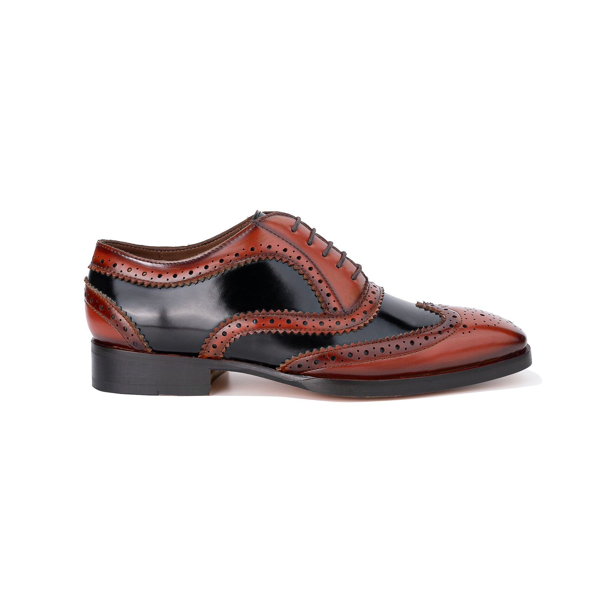 Mahogany Brogue Lace Up Leather Men's Shoes